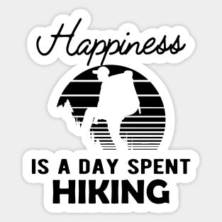 Hiker - Happiness is a day spent hiking Sticker